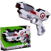 Бластер ABtoys Космобластер на батарейках, в коробке 32х6,3х22 см, бело-серо-красный