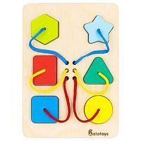 Сортер 6 деталей на шнурках, 150*210*15 мм