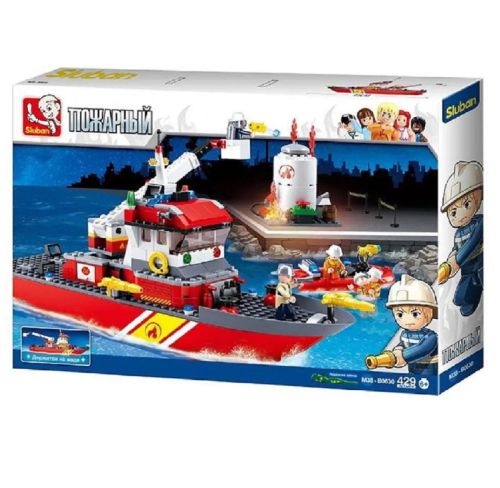 Конструктор Sluban серия Пожарный Пожарный корабль 429 деталей фото 2