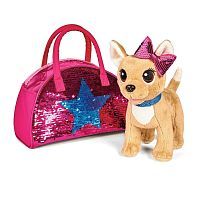 Плюшевая собачка в сумочке Chi Chi Love Блестящая мода с пайетками 20 см