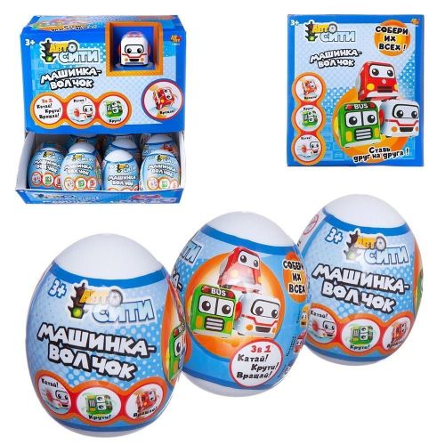 Машинка-волчок ABtoys АвтоСити в яйце, 6 видов