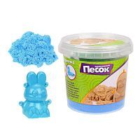 Кинетический песок Color Puppy с 3D формочкой, синий, 0.5 кг, пластиковый контейнер