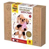 Набор для творчества Десятое королевство Валяние шерстью, брелок Собачка 3 цвета