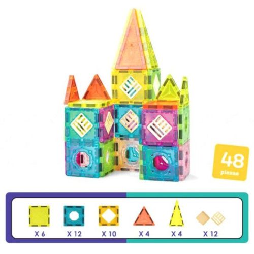 Конструктор магнитный, 48 деталей, коробка