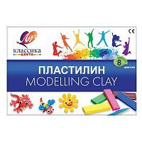 Пластилин Классика (Детство) 8 цветов, стек, 160 гр