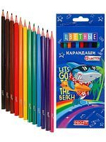 Набор цветных карандашей 12 цветов Shark Surf