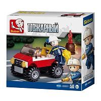 Конструктор серии Пожарный, 58 дет., кор.