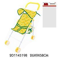 Коляска прогулочная Лимоны с крышей, металл., пакет