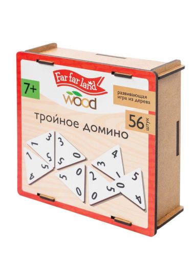 Десятое королевство Домино деревянное Тройное домино 56 фишек