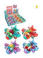 Самолет инерционный, свет, в комплекте тестовые элементы питания AG10/LR1130*3 шт., дисплей, в ассортименте