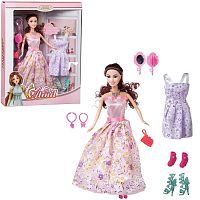Кукла Junfa Atinil Гардероб модницы Весеннее настроение (в розовом длинном платье) в наборе с дополнительным платьем и другими аксессуарами 28см