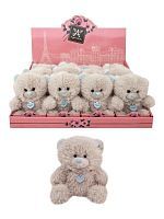 Мишка-валентинка "Неженка" голуб. 14см, дисплей