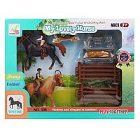 Игр.набор Школа верховой езды, лошади 2шт, фигурки 2шт., предметов 27 шт.