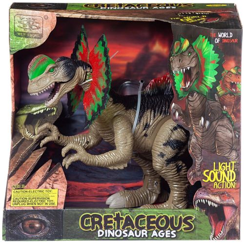 динозавр дилофозавр темно-зеленый (движение вперед, свет, звук) фото 3 Динозавр Дилофозавр темно-зеленый (движение вперед, свет, звук) фото 3