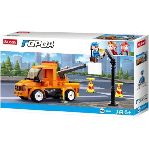 Конструктор Sluban Город Спецтехника Ремонт электросети 122 детали фото 3