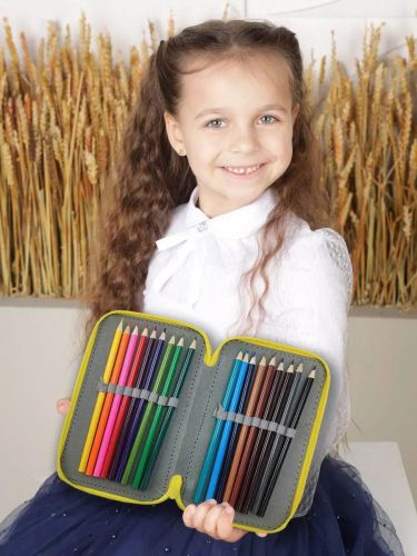 Пенал SKYTIGER Котёнок трёхуровневый с наполнением 46 предметов фото 3