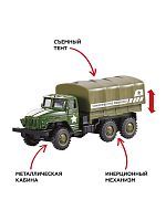 Грузовик военный 12,5х4х4,7 см pull back Пламенный мотор 870834