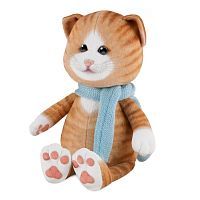 Мягкая игрушка Кот Рыжик в шарфе 20 см