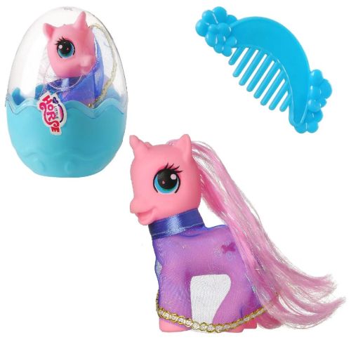 Пони Junfa розовая с расческой в яйце (с накидкой)