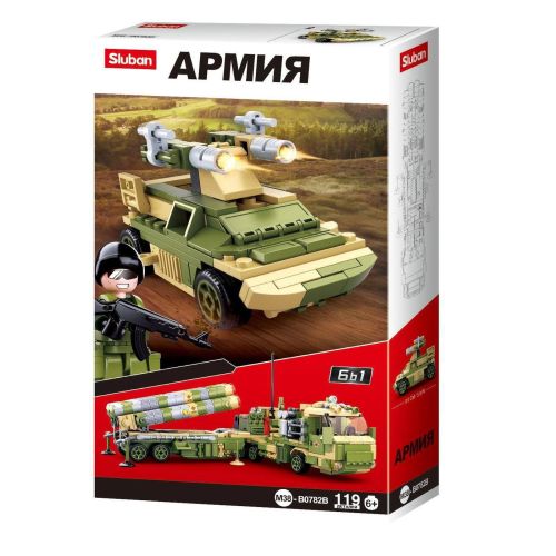 Конструктор Sluban Армия Боевая машина 119 деталей фото 2