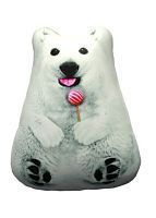 Игрушка-антистресс Белый медведь с леденцом 20 см
