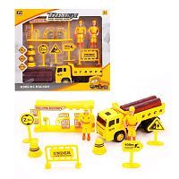 Игр.набор Строители, машина 1шт., фигурка 2 шт., аксессуары, коробка