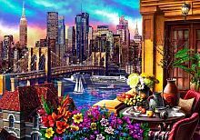 Алмазная мозаика Вечерний мегаполис, 30x40 см, 30 цв, полн. заполнение, с подр., стразы квадр.