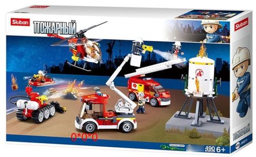 Конструктор серии Пожарный, 490 деталей, кор. СОБРАН