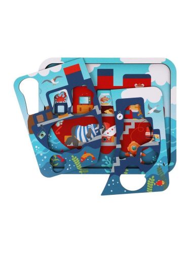 Пазл-вкладыш многослойный Mapacha Корабль 962223 фото 5