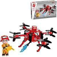 Конструктор Qman серия MineCity Пожарный беспилотный аппарат 161 деталь