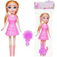 Кукла ABtoys Brilliance Fair 18 см в бледно-розовом платье, в сапожках, с расческой