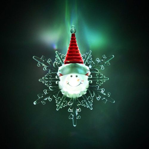 Фигурка VEGAS Снеговик светодиодная на присоске 10*12 см, меняет цвет фото 2