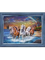 Алмазная мозаика Табун лошадей на море, 30х40 см, 31 цв., полн. заполнение, с подр.