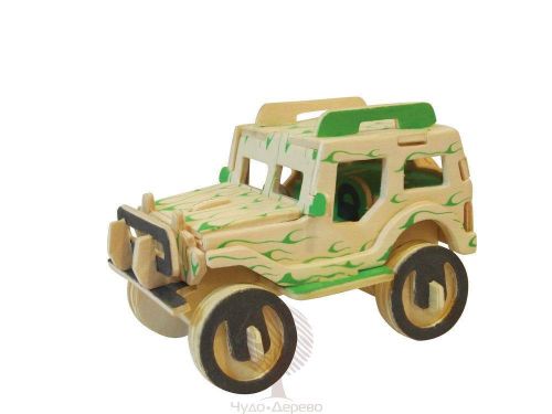 сборная деревянная модель чудо-дерево транспорт "внедорожник" фото 2 Сборная деревянная модель Чудо-Дерево Транспорт "Внедорожник" фото 2