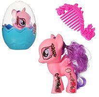 Пони Junfa розовая с расческой в яйце (с узорами)