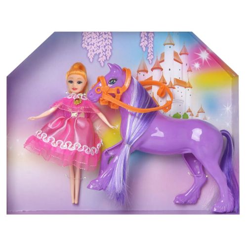 Игровой набор ABtoys Моя лошадка Куколка и фиолетовая лошадка фото 8
