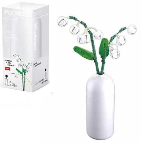 конструктор sluban серия flower ландыши в вазе 253 детали Конструктор Sluban серия Flower Ландыши в вазе 253 детали