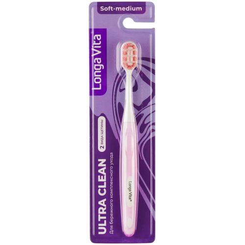 longa vita зубная щетка ultra clean розовая Longa Vita Зубная щетка Ultra Clean розовая