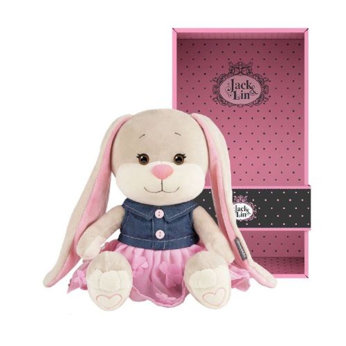 мягкая игрушка jack & lin зайка в джинсовом платье, 25 см Мягкая игрушка Jack & Lin Зайка в джинсовом платье, 25 см
