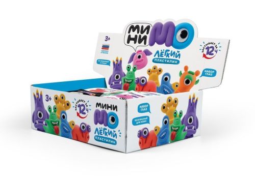 Шоу-бокс Легкий пластилин МиниМо 24 шт