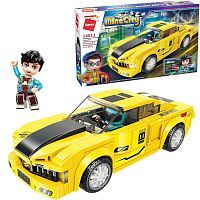 Конструктор Qman серия MineCity Гоночная машина желтая 189 деталей
