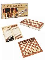 Настольная игра 3 в1 Шахматы, шашки, нарды игровое поле 35х35 см