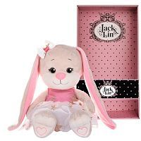 Мягкая Игрушка Зайка Jack&Lin в Бело-Розовом Платьице со Звездочками, 20 см