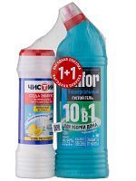 Набор SANFOR Универсал, Морской бриз, 750 г + ЧИСТИН Чистящий порошок "Лимонный всплеск", 400 г