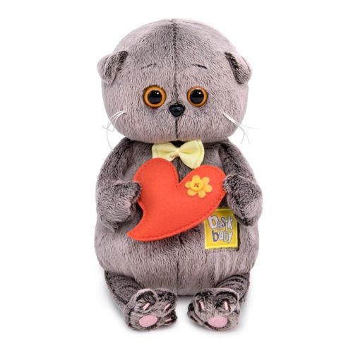 Басик BABY с желтым бантиком и сердечком 20 см