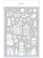 Новый год Декоративные наклейки. Статические. Белый город (30х45 см)