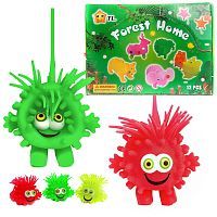 Игрушка-антистресс Junfa Мялка-колючка "Монстр SQUISHY" со световыми эффектами, 12 шт. в ассорт в дисплее