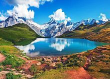 Алмазная мозаика Голубое озеро у гор, 30х40 см, 20 цв.,  полн. заполнение, с подр.