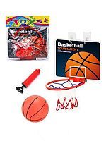 Набор для игры в баскетбол; щит картон 27х22,5 см. с пластик. кольцом 20 см., мяч 11 см., насос