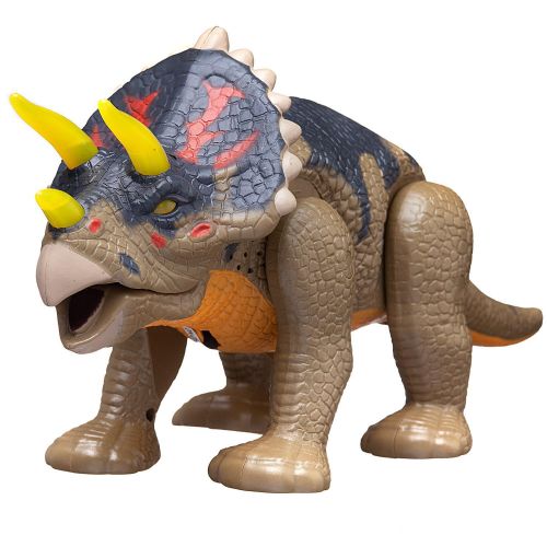 Динозавр Junfa Трицератопс, световые и звуковые эффекты, зеленый фото 3